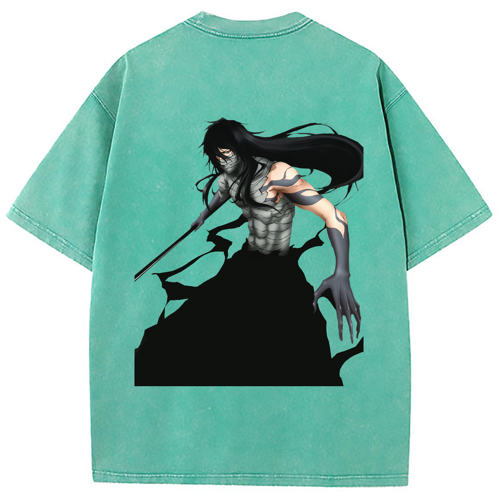 （画像用） ブリーチ 黒崎一護（くろさき いちご）BLEACH Kurosaki Ichigo 綿100% ヴィンテージ風 半袖Tシャツ（背面プリント）